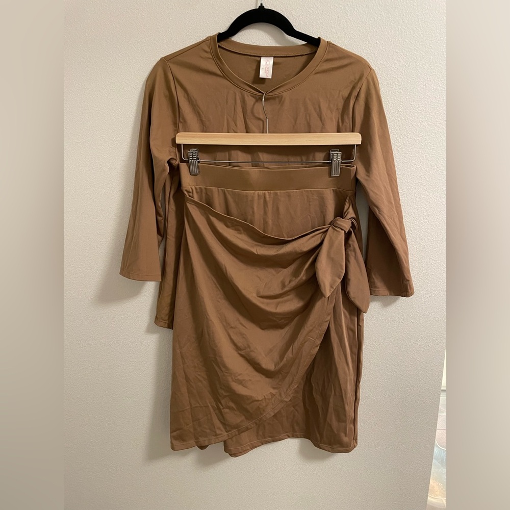 Snoga Modest Swim Skirt Set Size Small Cafe Au Lait Light Brown Color